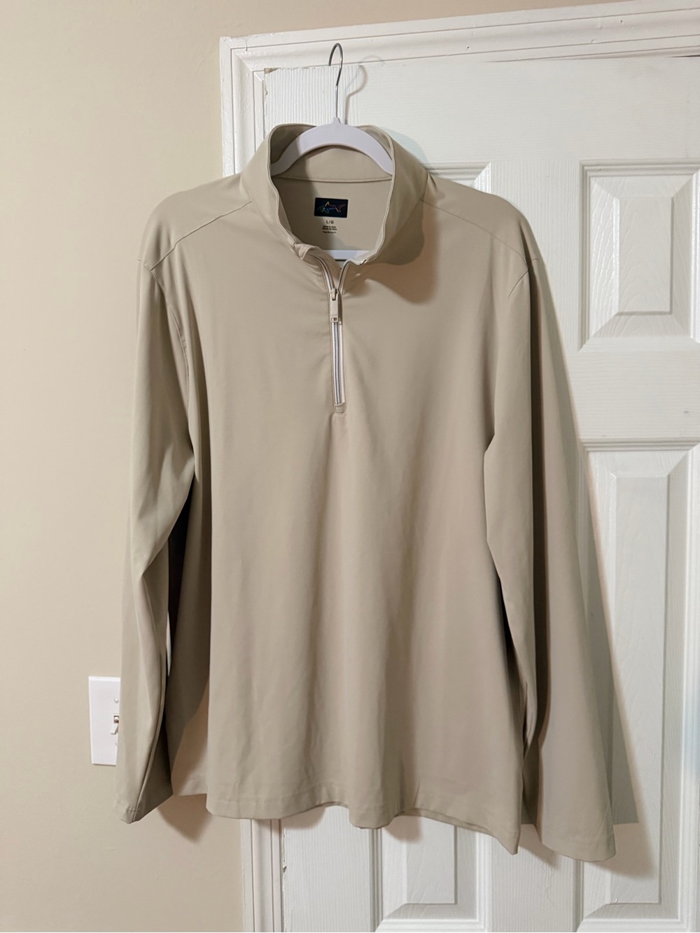 Greg Norman Collection Men's Performance Quarter-Zip Jacket in Beige